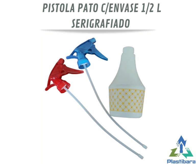 PISTOLA ATOMIZADORA PATO CON ENVASE 1/2L SERIGRAFIADO